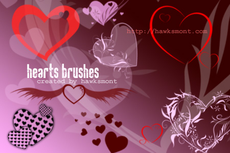 Free Photoshop brushes: Hearts