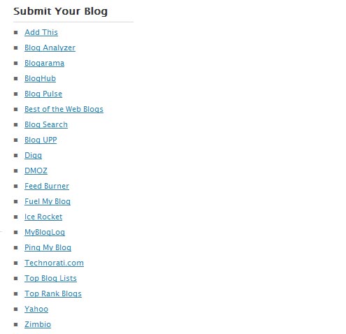 20 Top Blog Summission Directories WordPress plugin