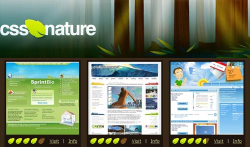 CSS NATURE is a showcase of well designed eco green and organic CSS based website designs.