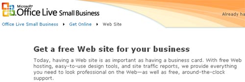 Web site Design and Hosting Ã¢â‚¬â€œ Microsoft Office Live Small Business