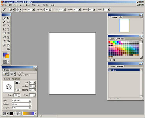 Artweaver программа очень напоминает Corel Painter ранних версий и