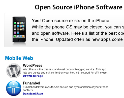 Open Source iPhone Software