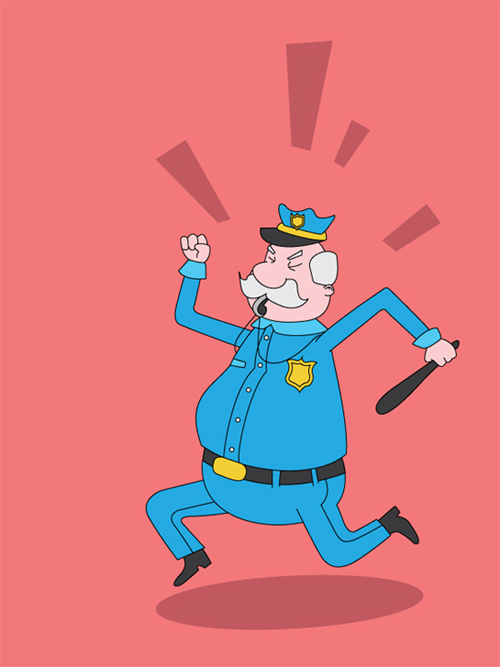 How-To-Draw-A-Funny-Cop-Illustration-From-A-Sketch