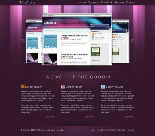 50 High Quality Web Layout PSD Templates Available For Free 14