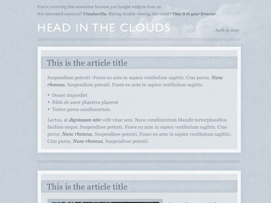 50 Useful And Free HTML Newsletter Templates 18