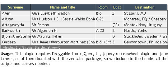 Extensive Collection Of Useful jQuery Plugins For Working With Tables 38