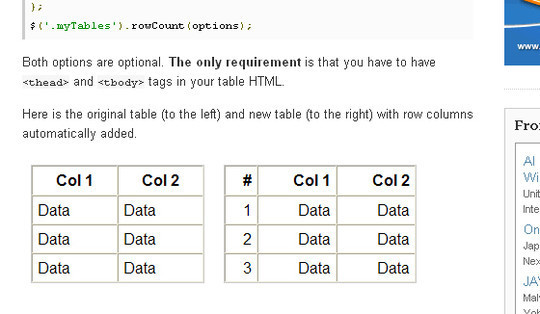 Extensive Collection Of Useful jQuery Plugins For Working With Tables 13