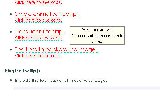 Animated Tooltip JavaScript