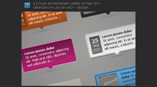 网页素材：精美的免费工具提示（ToolTip）PSD 素材