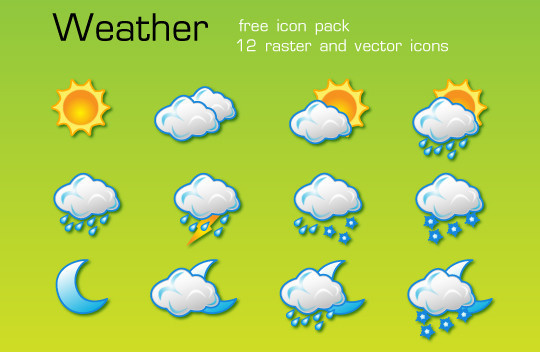 40 Free Weather Forecast Icon Sets 4