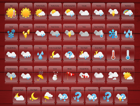 40 Free Weather Forecast Icon Sets 14