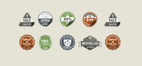 40 Beautifully Designed Stickers, Tags And Badges In PSD Files 25