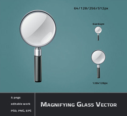 11 Free Magnifying Glass Search Icons (PSD) Set 4