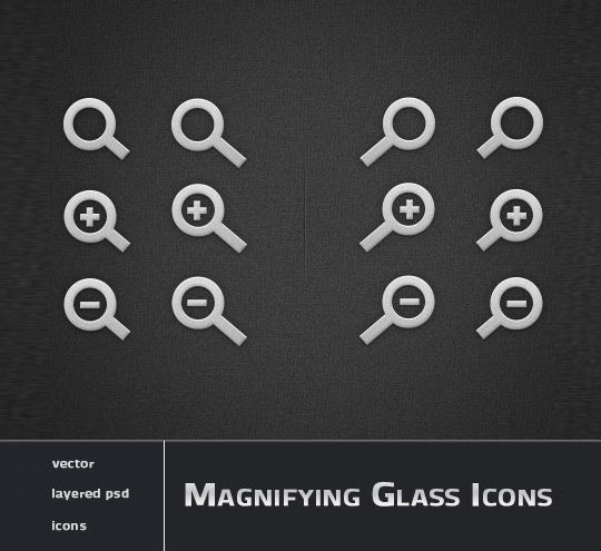 11 Free Magnifying Glass Search Icons (PSD) Set 9