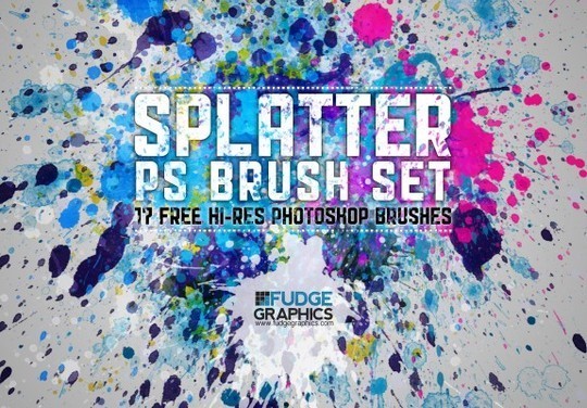 45 Free Watercolor, Ink And Splatters Brushes For Photoshop 9