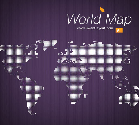 21 Creative World Maps in Photoshop, Eps & Ai Formats 20