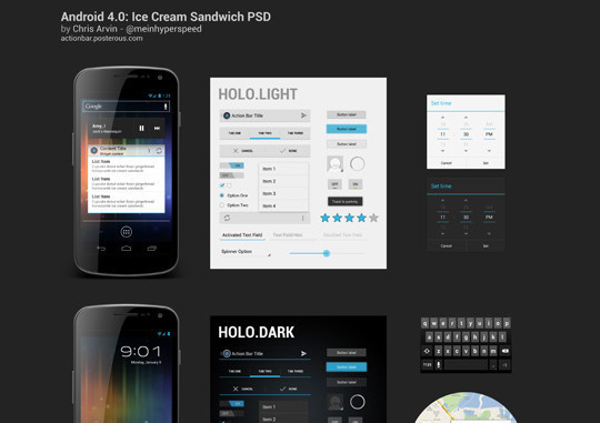 12 Useful And Free UI PSD Files For Android 2