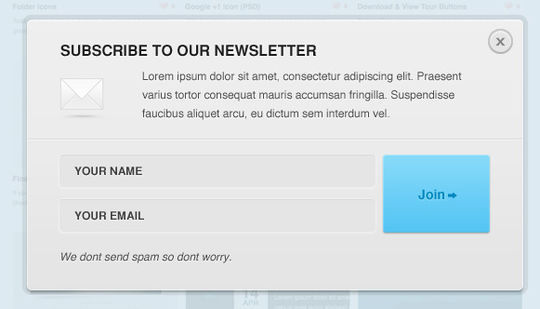 40 Wonderfully Designed Newsletter Subscription Form Photoshop Files 38