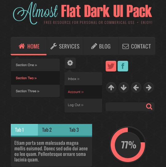 50 Free Flat UI Kits For User Interface Designers 50