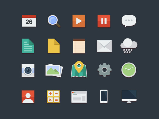 12 Best Free Flat Icons PSD 7