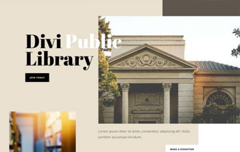 Library Landing Page divi free layout pack
