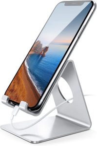 Lamicall Cell Phone Stand, Desk Phone Holder Cradle, Compatible with Phone 12 Mini 11 Pro Xs Max XR X 8 7 6 Plus SE