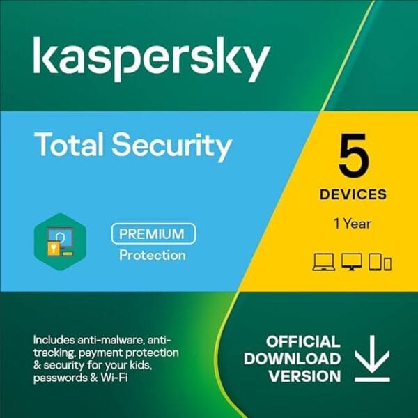 Kaspersky Total Security 2023 | 5 Devices | 1 Year | Antivirus