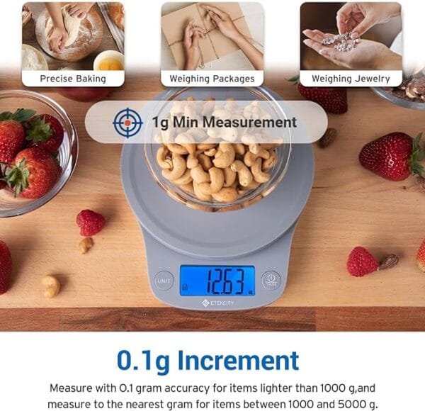 Etekcity Food Kitchen Scale 0.1g, Digital Ounces and Grams for Meal Prep - Image 2