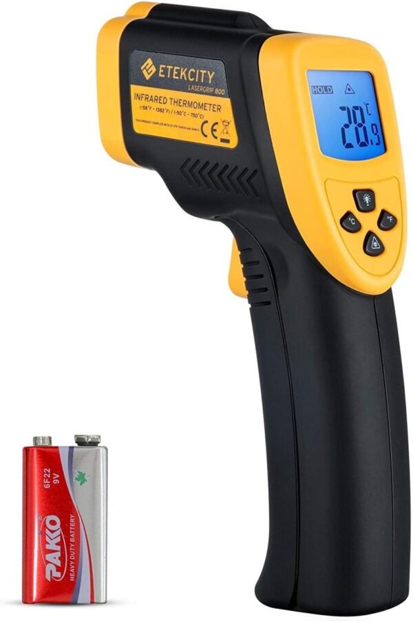 Etekcity Lasergrip Temperature Gun-58℉ to 1382℉ with 16:1 DTS Ratio