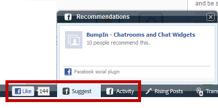 Bumpin Social Bar And Shoutbox Adds Social Interactivity To Your Site 3