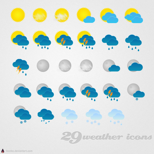 40 Free Weather Forecast Icon Sets 26