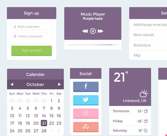 50 Free Flat UI Kits For User Interface Designers 28