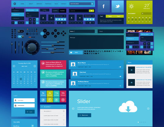 50 Free Flat UI Kits For User Interface Designers 8