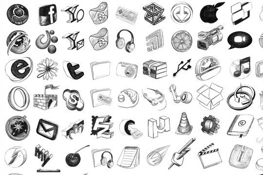 17 Free Awesome Hand-Drawn Icon Sets 9