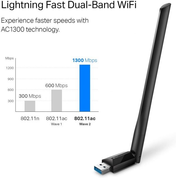 TP-Link USB WiFi Adapter for Desktop PC AC1300Mbps USB 3.0