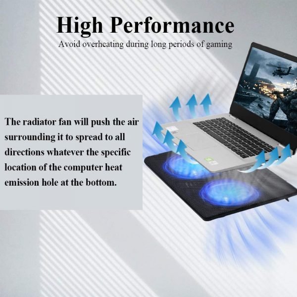 FLAGTOP Laptop Fan Cooling Pad Compatible with 14 - 15" Laptop 4