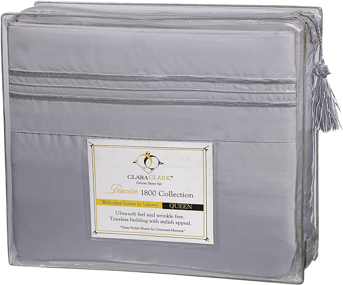 Clara Clark Bed Sheets 4 Piece Bed Set, Premier 1800 Series