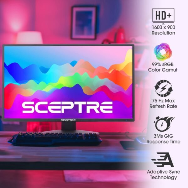 Sceptre 20-inch LED Monitor 1600 x 900 75Hz 2x HDMI VGA Built-in Speakers 6