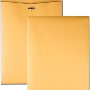 Quality Park 9 x 12 Brown Kraft Clasp Envelopes with Deeply Gummed Flaps, Great for Filing, Storing or Mailing Documents, 28 lb, 100 per Box