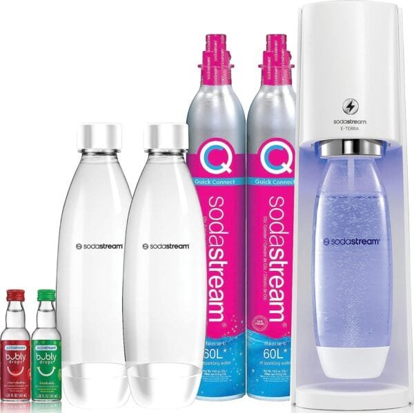 SodaStream E-TERRA Sparkling Water Maker Bundle, with CO2, Carbonating Bottles 1