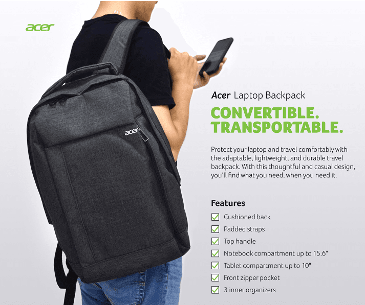 Acer travel backpack