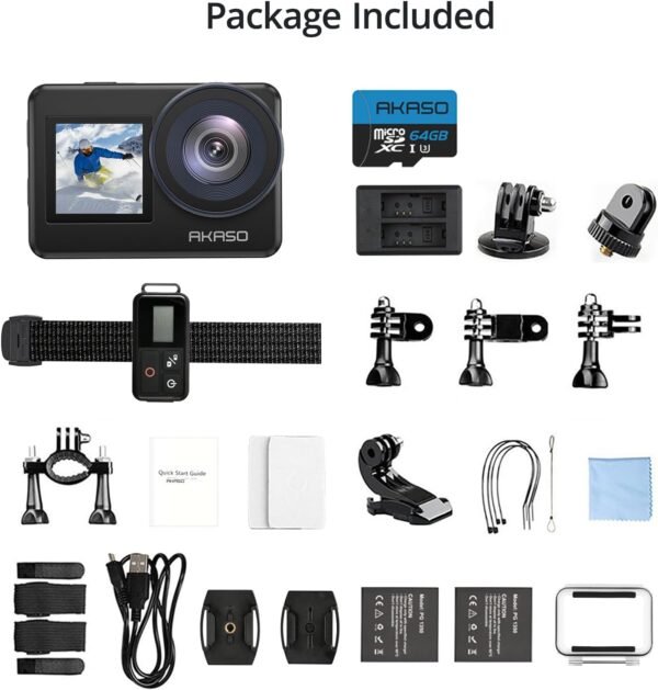 AKASO Brave 7 Action Camera 4K30FPS 20MP with 64GB U3 MicroSDXC 4