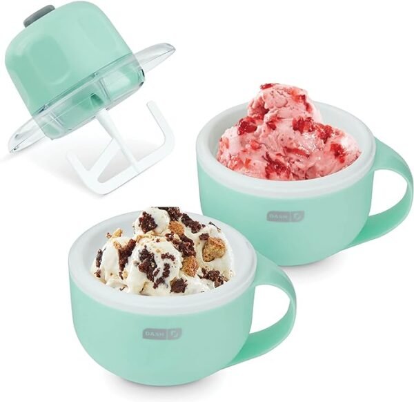 DASH My Mug Ice Cream Maker, for Ice Cream, Gelato, Sorbet, Frozen Yogurt, and Custom Mix-Ins, with (2) Bowls 1