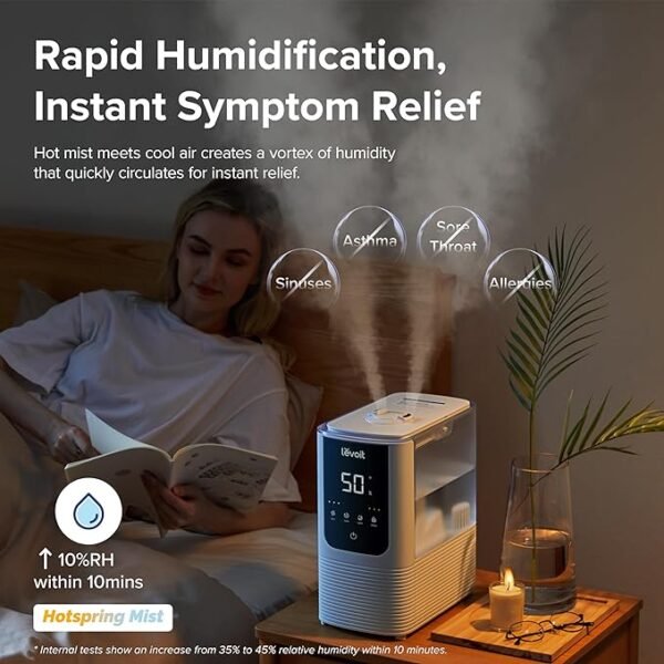 LEVOIT Humidifiers for Bedroom, Smart Warm and Cool Mist Air Humidifier 2