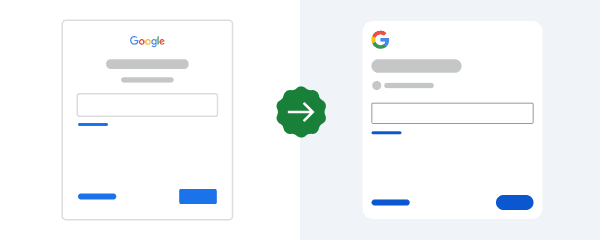 New Google sign-in page