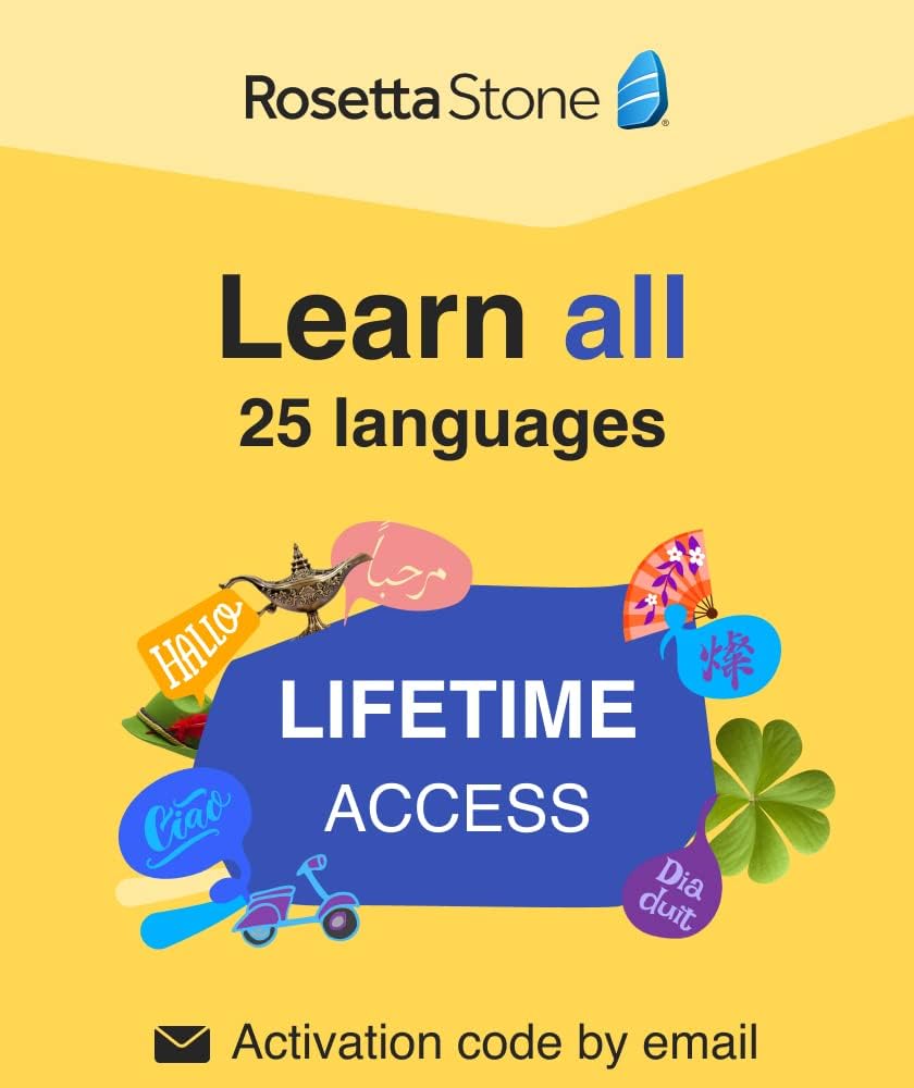 Rosetta Stone Language Learning - Learn UNLIMITED Languages | Lifetime Access - Learn 24 Languages | PC/Mac/iOS/Android Online Code