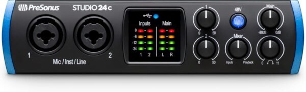 PreSonus Studio 24c 2x2, 192 kHz, USB Audio Interface with Studio One Artist and Ableton Live Lite DAW Recording Software - Image 2