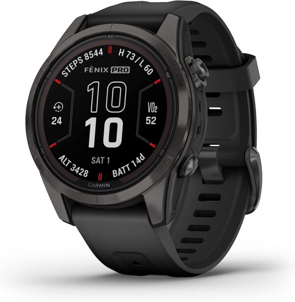 Garmin fēnix 7S Pro Smartwatch, Built-in Flashlight, Solar Charging Capability