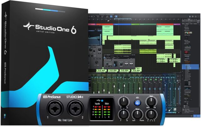 PreSonus Studio 24c Studio One Artist and Ableton Live Lite DAW Recording Software