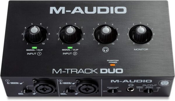 M-Audio M-Track Duo – USB Audio Interface for Recording, Streaming and Podcasting